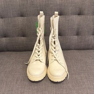 Sam Edelman Lydell Lace Up boots in cream